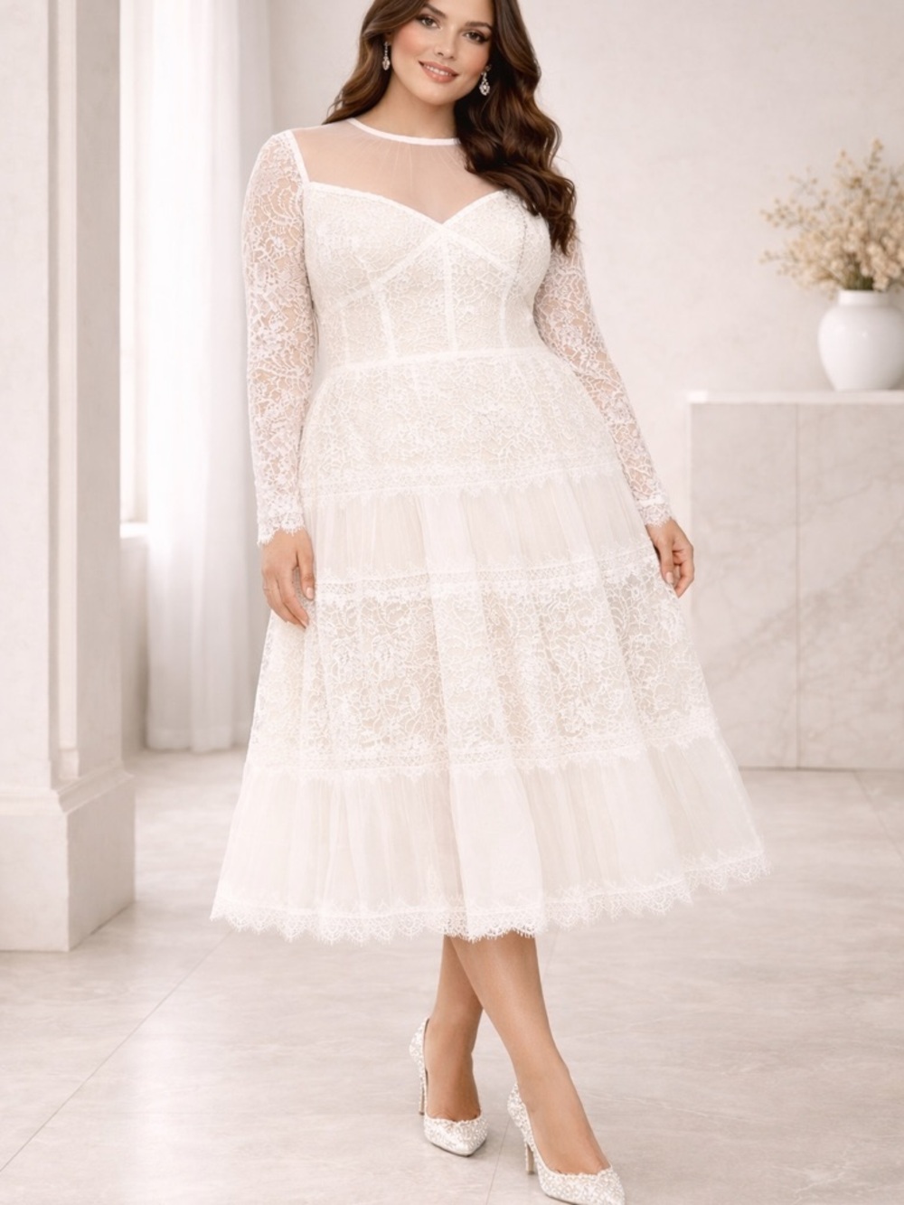 Brand new with tag size 16 Tadashi Shoji Ivory Lace Dress